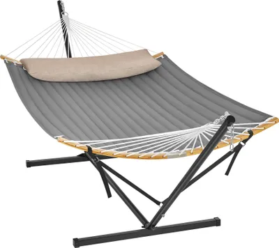 Produktbild von SONGMICS Hängematte mit Gestell, Kissen, bis 200 kg belastbar, Garten, grau