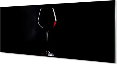 Produktbild von Glasbilder 125x50 Wandkunst Schwarzer Hintergrund mit einem Glas Wein