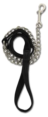 Führleine mit Soft-Kette, 90 cm + 75 cm, schwarz