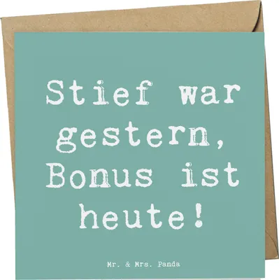 Produktbild von Mr. & Mrs. Panda Grußkarte Spruch Bonusvater Freude - Meeresbrise - Geschenk, Patchworkfamilie, herzerwärmende Sprüche, Beziehung, faltkarte, moderne Familien, Klappkarte