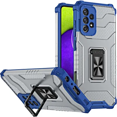 Immagine prodotto di Custodia ibrida antiurto con anello di protezione per Samsung Galaxy A72 4G, blu