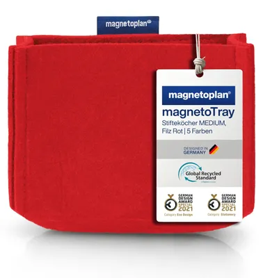 Produktbild von magnetoplan magnetoTray Medium, Filz Rot | Magnetischer Stiftehalter