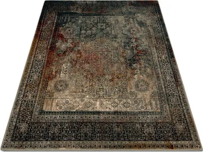 Zdjęcie produktu dla Dywan wełniany OMEGA MAMLUK Kwadrat - Rozeta vintage szmaragd zielony 135x135 cm