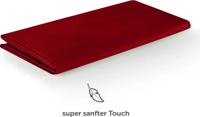 Produktbild von Blumtal Basic Betttuch 240x275 cm für Matratzen 160x200 cm - Bettlaken ohne Gummi - es Betttuch ohne Gummi Rot