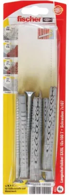 Produktbild von fischer Langschaftdübel SXRL 10x100 T K (hellgrau, 4 Stück, mit Schraube)