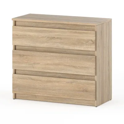 Zdjęcie produktu dla STIV Möbel | Komoda Dąb Sonoma 80x33,5x71,5 cm | 3 szuflady | Naturalny dekor | Uniwersalna i praktyczna
