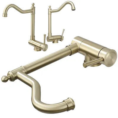 Klappbare Küchenarmatur Retro Gold 360° drehbar Edelstahl