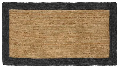 Image de vidaXL Tapis de salon Gris foncé 100 x 200 cm Jute