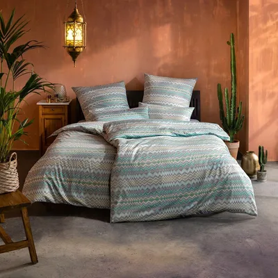 Produktbild von Estella Mako-Satin Bettwäsche Nuria mint 155x220 cm + 80x80 cm + 40x80 cm