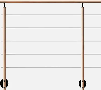 Immagine prodotto di HESTA - Set di ringhiere da 2 m in legno pronte per l'installazioneColore faggioFissaggio laterale