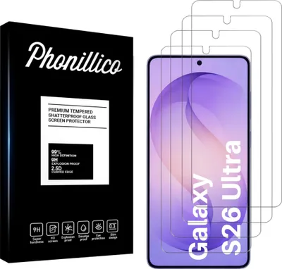 Produktbild von Hartglas für Samsung Galaxy S26 ULTRA [4 Stück] Displayschutzfolie Screen Protector Film Anti-Kratzer Glas Resistant Phonillico®