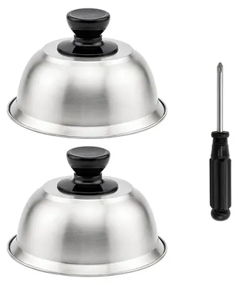 Productafbeelding van Burgerglocke - Set van 2 stuks met hittebestendige handgreep - Beschermkap voor grillplaat en pan