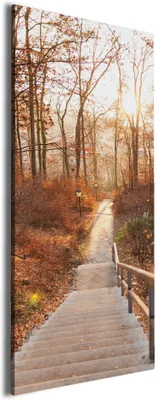 Produktbild von Wallario Premium Leinwandbild Weg in den Sonnenuntergang in Größe 50 x 125 cm