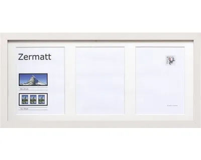 Produktbild von Objektrahmen MDF Zermatt weiß 50x23 cm 3 Fotos 13x18 cm