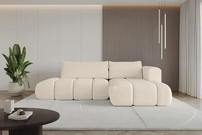 Produktbild von ALTDECOR Ecksofa mit Schlaffunktion und Bettkasten CLOUD-L 280x185x90 Beige - Corner Sofa Bett Eckcouch Couch L-Form Schlafcouch Ausziehbar Wohnlandschaft Schlafsofa Cauchsofa
