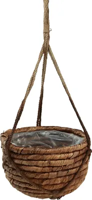Produktbild von Blumenampel Set Wasserhyazinthe 2 Größen Braun Makramee-Stil Pflanzkörbe zum Hängen 25/31cm