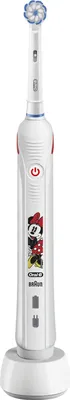 Produktbild von Oral-B PRO Pro2 Junior Minnie, Kind, Rotierende-vibrierende Zahnbürste, Tägliche Pflege, Sensibel, 45000 Bewegungen pro Minute, Weiß, 9900 Bewegungen pro Minute