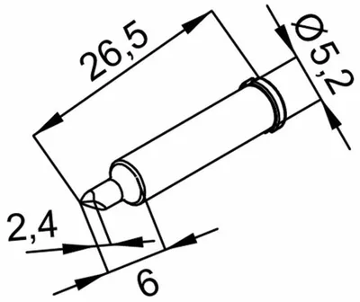 Produktbild von ERSA Lötspitze-ERSADUR, bleifrei, 2.4mm asym.