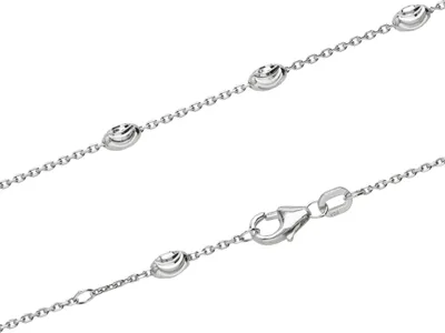 Produktbild von 25cm Fusskette Ankerkette diamantiert 925 Sterling Silber Fusskettchen Silber