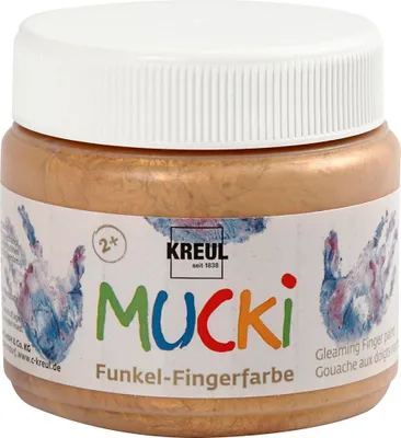 Image de KREUL peinture pour doigt étincelante "MUCKI", trésor d'or, 150 ml