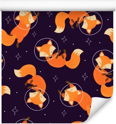 Immagine prodotto di 10m VLIES WALLPAPER rotolo asilo nido animali volpi notte cosmo stelle XXL