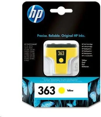 Obrázok produktu pre HP 363, Štandardná výťažnosť, Žltá, Atrament na pigmentovej báze, 1 kusov, 500 strany