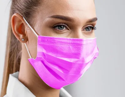 Produktbild von Type IIR Medizinische Mundschutz | OP Mundschutz | 50 Stück FUCHSIA
