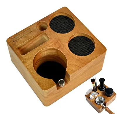 Tamperstation aus Walnussholz, 58 mm, für Espressozubehör