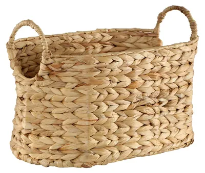 Produktbild von Kleiner Korb aus Wasserhyazinthe mit Henkeln – H 21 cm
