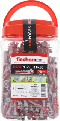 Produktbild von fischer Universal Dübel Duo Power Grau/Rot Grösse 6 x 30 750 Stück
