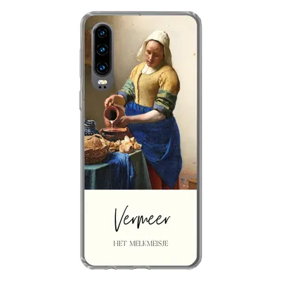Produktbild von MuchoWow® Handyhülle Schutzhülle Hülle für Huawei P30 Kunst - Milchmädchen - Vermeer Silikon Softcase Handy Hülle - Kartenbesitzer