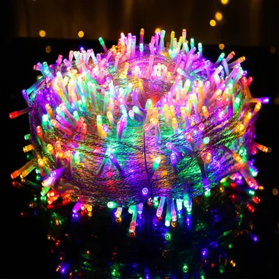 Produktbild von 10m 100 LED Lichterkette 8 Lichtmodi Lichterketten für Innen Weihnachten Hochzeit Party Garten Deko, Bunt