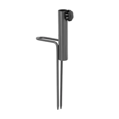 Immagine prodotto di Relaxdays Rasendorn, con impugnatura, per ombrellone, per pali di diametro 17-23 mm, campeggio, spiaggia, acciaio, supporto per ombrellone, grigio