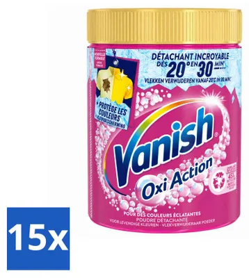 Produktbild von 15 x Vanish Oxi Action Fleckenentferner Pulver für Buntwäsche 940 g - Vorteilspackung - 15 Stücke