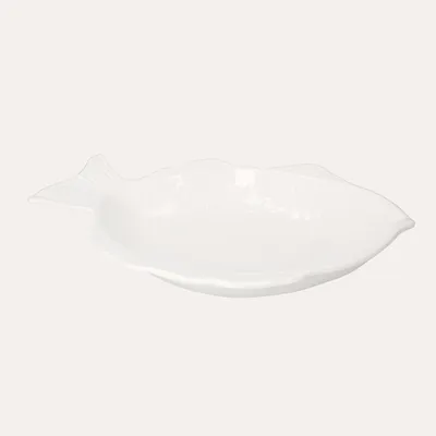 Produktbild von KEYHOMESTORE | Fischförmiger Servierteller aus weißer Keramik, 50 x 33 x 8 cm