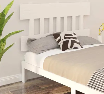 Produktbild von vidaXL Kopfteil Weiß 123,5x3x81 cm Massivholz Kiefer - Kopfteil - Kopfteile - Bettkopfteil - Holzkopfteil