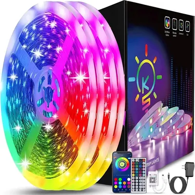 Produktbild von LED Strip 5M Streifen set mit Fernbedienung Lichtband Smart RGB Lichtleiste Farbwechsel Lichterkette SMD Dimmbar Wasserdicht Party Beleuchtung Retoo