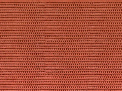 Produktbild von NOCH 3D-Kartonplatte „Biberschwanz“, mit rotem Dachziegel, 25 x 12,5 cm für die Spurweite H0 ideal für Modellbau