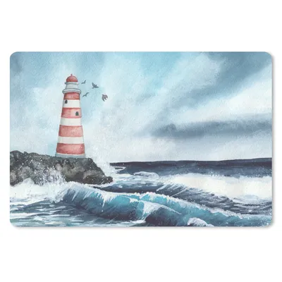 Produktbild von MuchoWow® Schreibtischunterlage Leuchtturm - Meer - Golf 60x40 cm - XXL Mauspad - Großes Mauspad