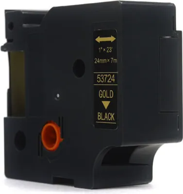 Image de JetWorld Ruban de remplacement Dymo D1 or sur noir, 24mm x 7m (53724)