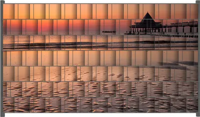 Produktbild von Wallario Zaunsichtschutz mit Motiv Strand am Abend - Seebrücke am Ostseebad Heringsdorf für Ein- und Doppelstabmatten Zäune in der Größe 250 x 140 cm