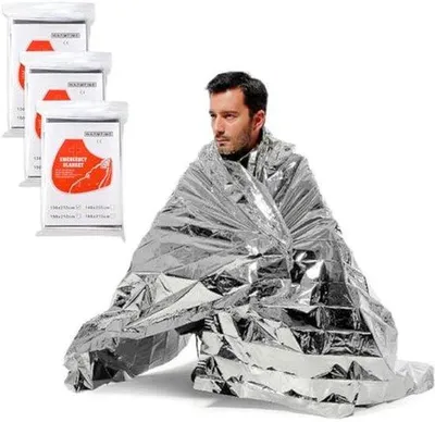 Produktbild von Famanu Thermodecken Set - 3 Stück - 130 x 210 cm - Silber