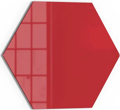 Produktbild von DEQORI Magnettafel Glas 55x48 cm 6-eckig 'Rot' beschreibbar Whiteboard Pinnwand Küche
