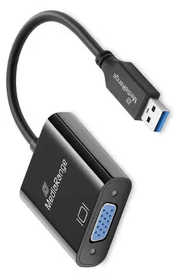 Immagine prodotto di MediaRange USB-A 3.0 auf VGA(HD15)Video Konverter, 20cm, sw
