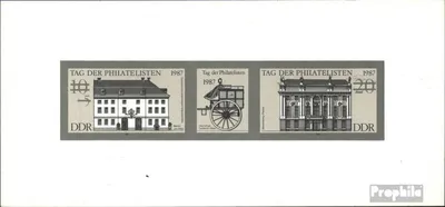 Produktbild von Briefmarken DDR 1987 Mi WZd722S (kompl.Ausg.) Schwarzdruck postfrisch Tag der Philatelisten