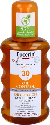 Zdjęcie produktu dla Eucerin - Sun Oil Control Dry Touch Transparent Spray SPF30 - Wodoodporny przezroczysty spray przeciwsłoneczny 200ml