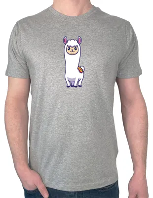 Produktbild von Huuraa Herren T-Shirt Lama Comic M Sport Grey Bio Baumwolle Fairtrade Herrenshirt Geschenkidee