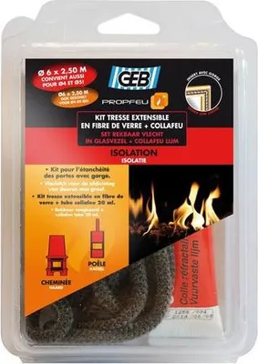 Immagine prodotto di Kit treccia rotonda per camino 8 mm x 2,5 m Collafeu 20 ml - Geb