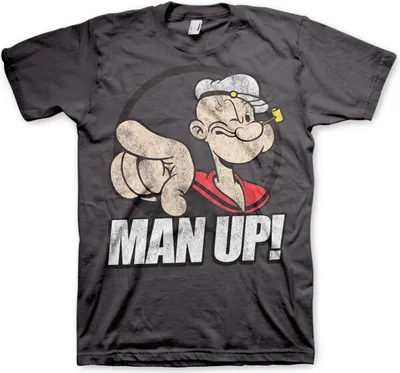 Produktbild von Popeye - Man Up! T-Shirt - XX-Large - Dark-Grey