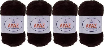 4 x 250g Strickgarn Büklüm Makrome Baumwollgarn ebenholz